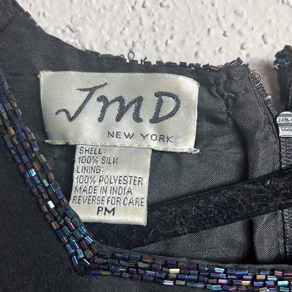 JMD New York silk lining short sleeve dress Zip back sequin detail size MP - Picture 2 of 8